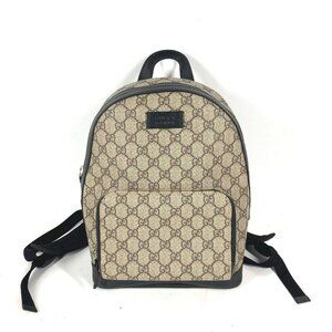 GUCCI 429020 GG Supreme bag logo Backpack Beige/Black